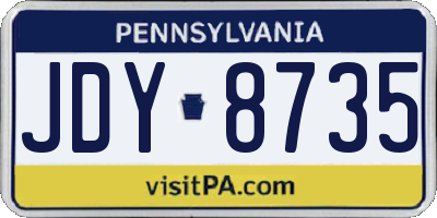 PA license plate JDY8735