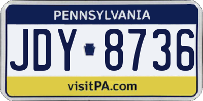 PA license plate JDY8736