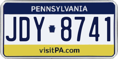 PA license plate JDY8741
