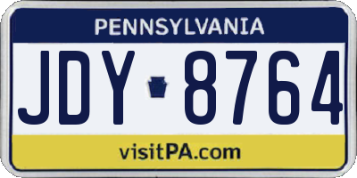 PA license plate JDY8764