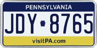 PA license plate JDY8765