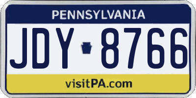 PA license plate JDY8766