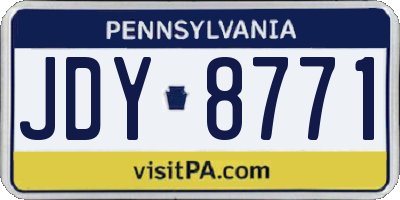 PA license plate JDY8771