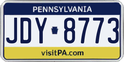 PA license plate JDY8773