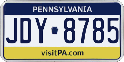 PA license plate JDY8785