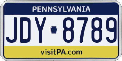 PA license plate JDY8789