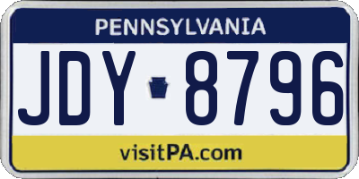 PA license plate JDY8796