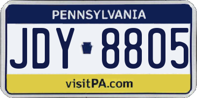 PA license plate JDY8805