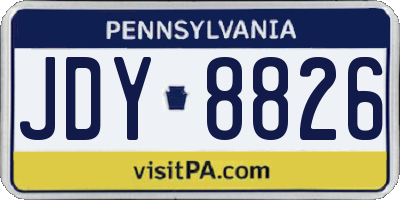 PA license plate JDY8826