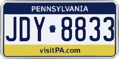 PA license plate JDY8833