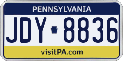 PA license plate JDY8836