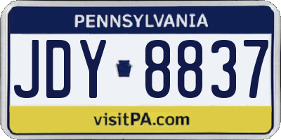 PA license plate JDY8837