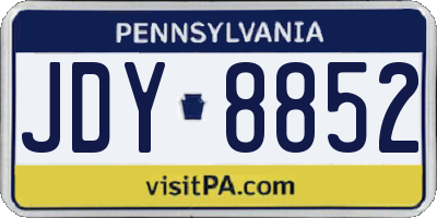 PA license plate JDY8852