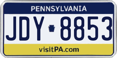 PA license plate JDY8853