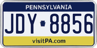 PA license plate JDY8856