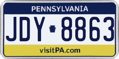 PA license plate JDY8863