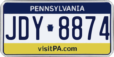 PA license plate JDY8874