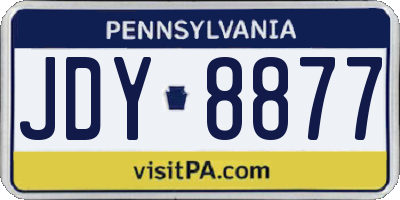 PA license plate JDY8877