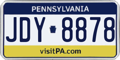 PA license plate JDY8878