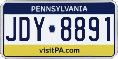 PA license plate JDY8891