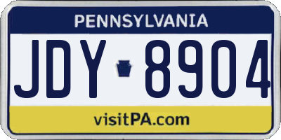 PA license plate JDY8904