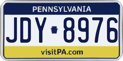 PA license plate JDY8976