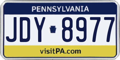 PA license plate JDY8977