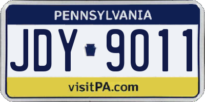 PA license plate JDY9011