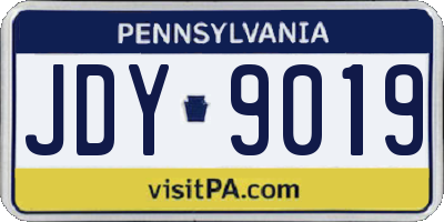 PA license plate JDY9019