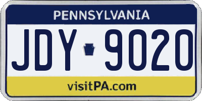 PA license plate JDY9020