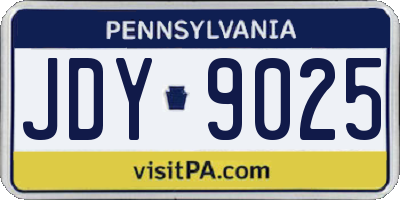 PA license plate JDY9025