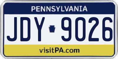 PA license plate JDY9026