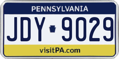 PA license plate JDY9029