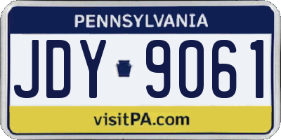PA license plate JDY9061