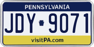 PA license plate JDY9071