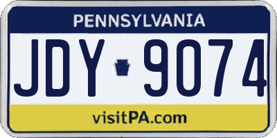 PA license plate JDY9074
