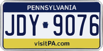 PA license plate JDY9076