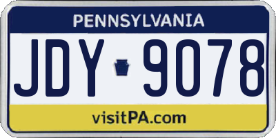PA license plate JDY9078