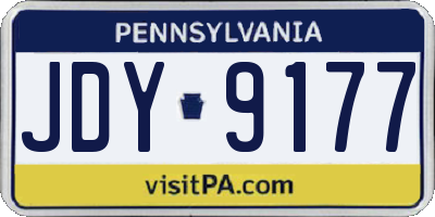 PA license plate JDY9177