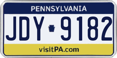 PA license plate JDY9182