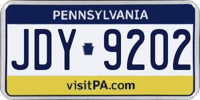 PA license plate JDY9202