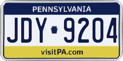 PA license plate JDY9204