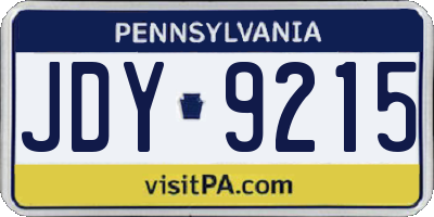 PA license plate JDY9215