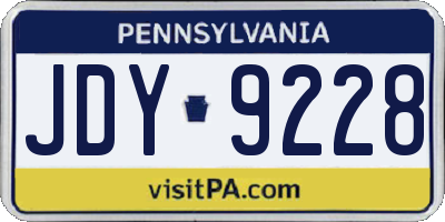 PA license plate JDY9228