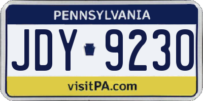 PA license plate JDY9230