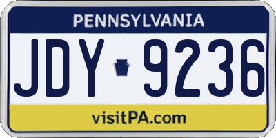 PA license plate JDY9236