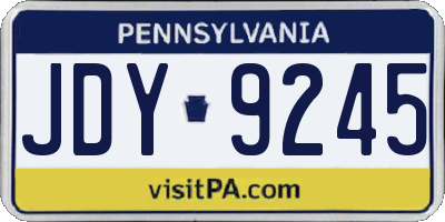 PA license plate JDY9245