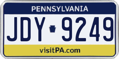 PA license plate JDY9249