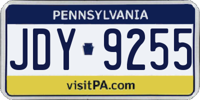 PA license plate JDY9255