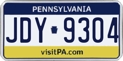 PA license plate JDY9304